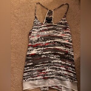 Trouve Black and White Asymmetrical Camisole Top